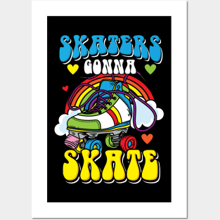 Roller Skating T Shirt retro blades Posters and Art